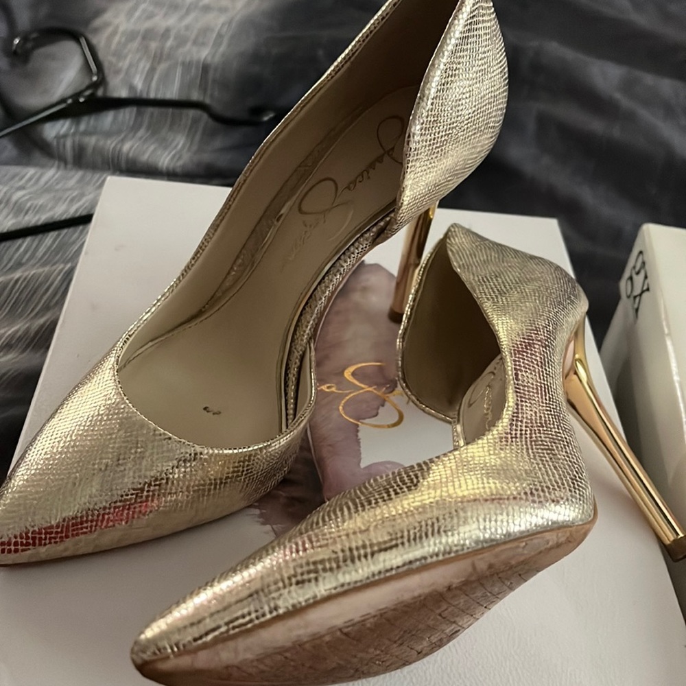 Gold Jessica Simpson heels